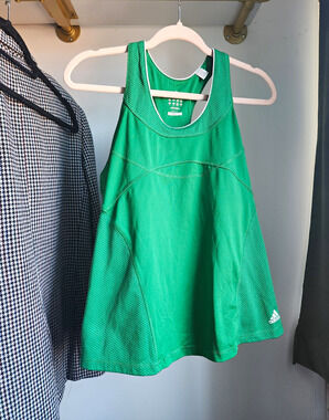 adidas Climalite Green Racerback Mesh Breathable Tank Top Womens L